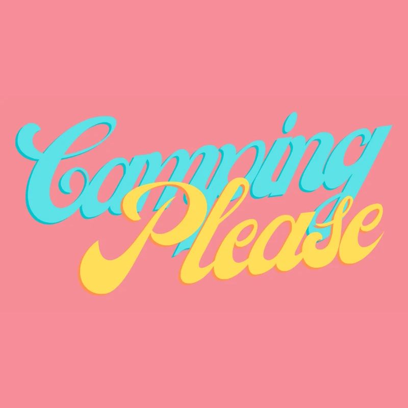 Camping Please Retro Script