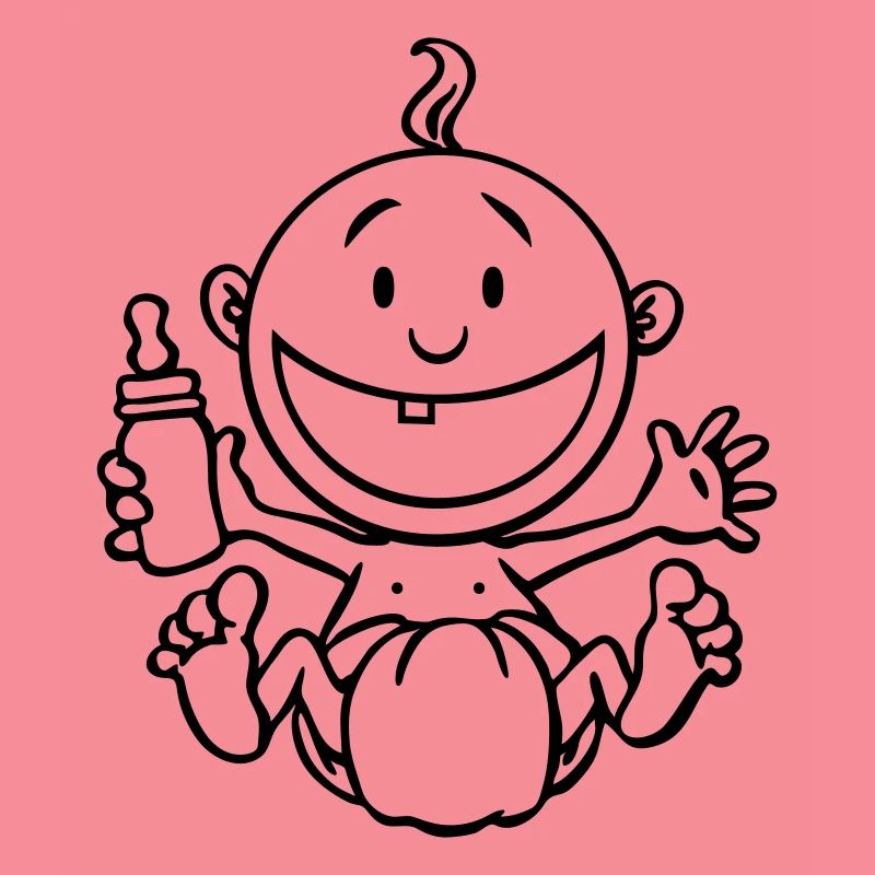 Le bébé rit.