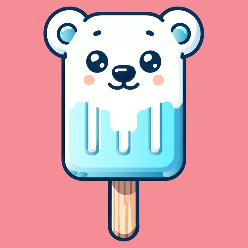 Ein Eis in Form eines lächelnden Eisbären