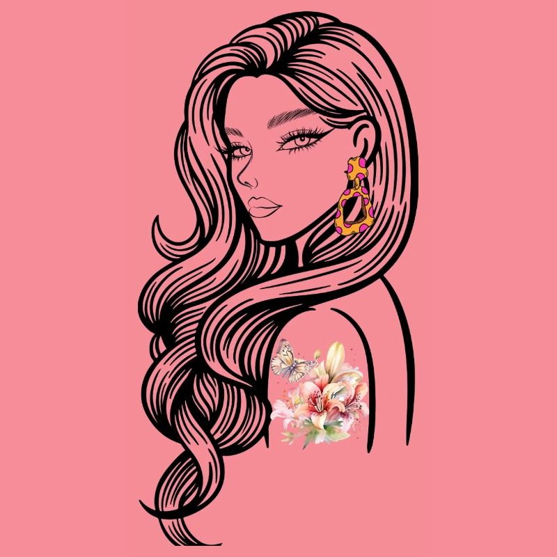 Exploded Tattoo Floral Design