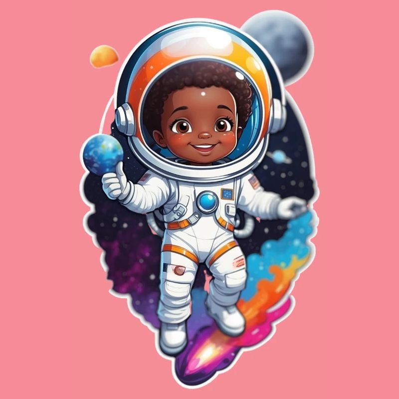 Conception de dessin animé d’enfant astronaute mignon