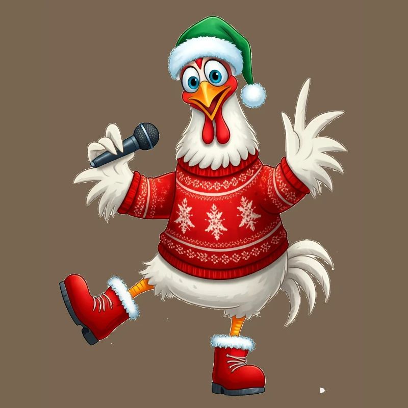 Pull de poule chantante de vacances