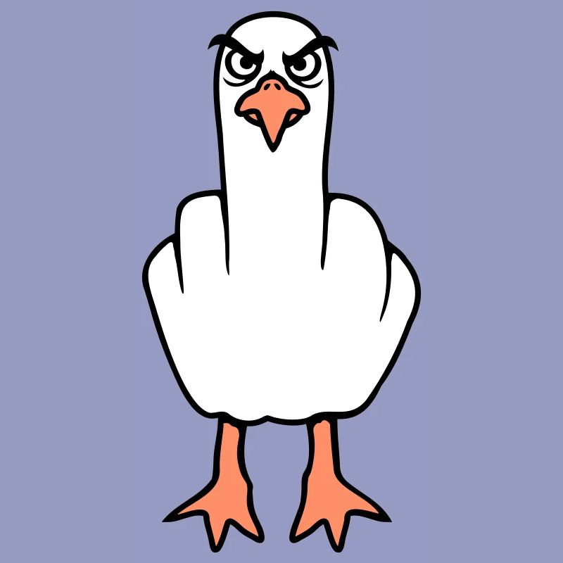 Mouette majeur insulte doigt puant vilain