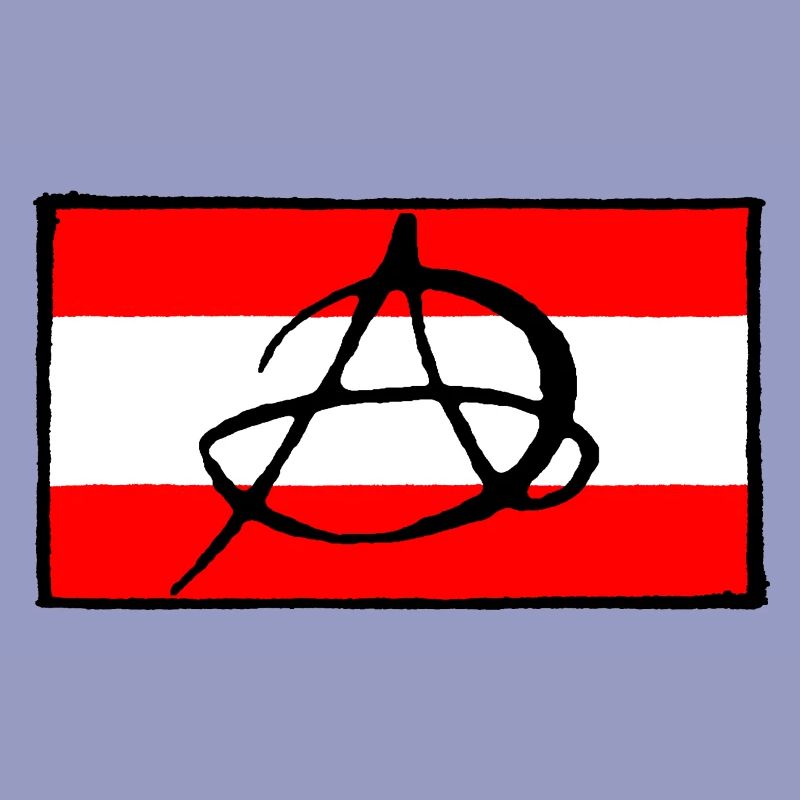 Anarchy icon on red background
