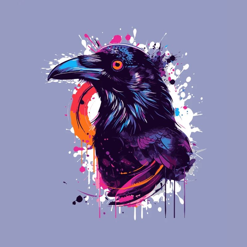 Explosion de couleur Corbeau Éclaboussure de néon