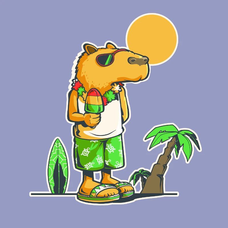 Capybara à la plage