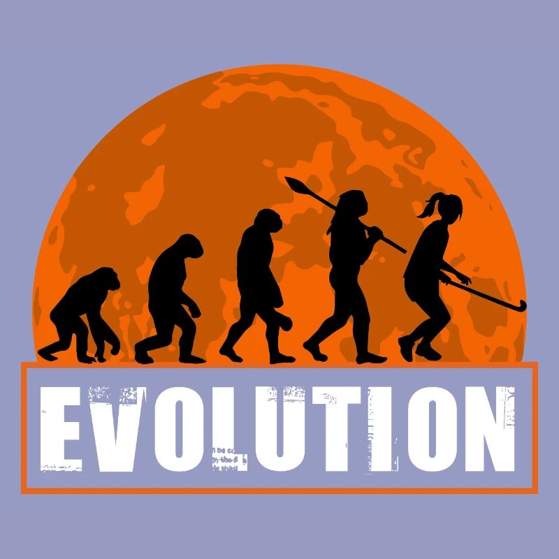 Silhouette du Coucher de Soleil de l’Évolution du Hockey sur gazon