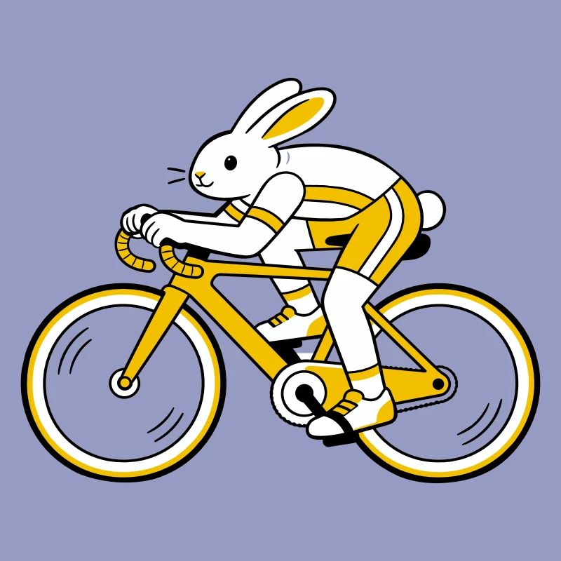 Lièvre sur un vélo de course