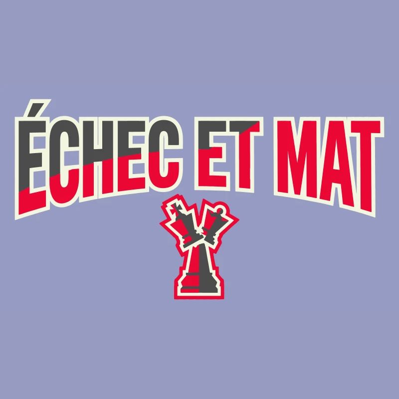 Logo Échec et Mat Rouge Roi Noir en Difficulté