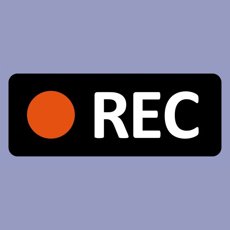 Camera REC recording button. Record, live, rec