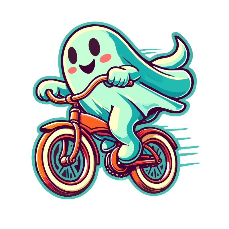 Bicycle Riding Ghost Ghost Driver Humor