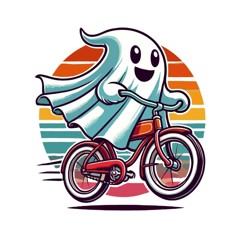 Bicycle Riding Ghost Funny Ghost
