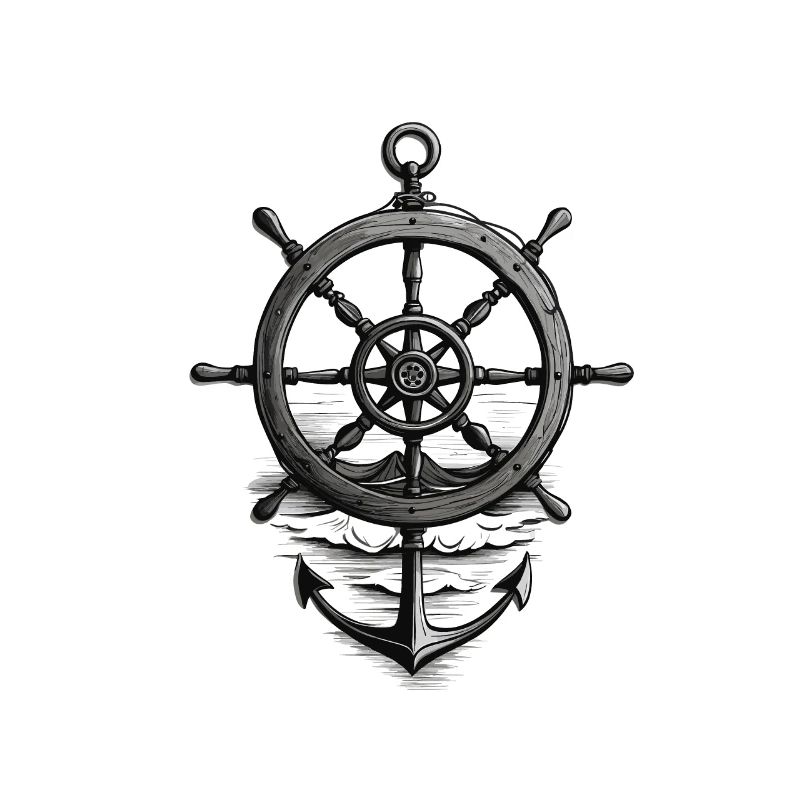 Conception d’un marin des Maritimes avec ancre et volant