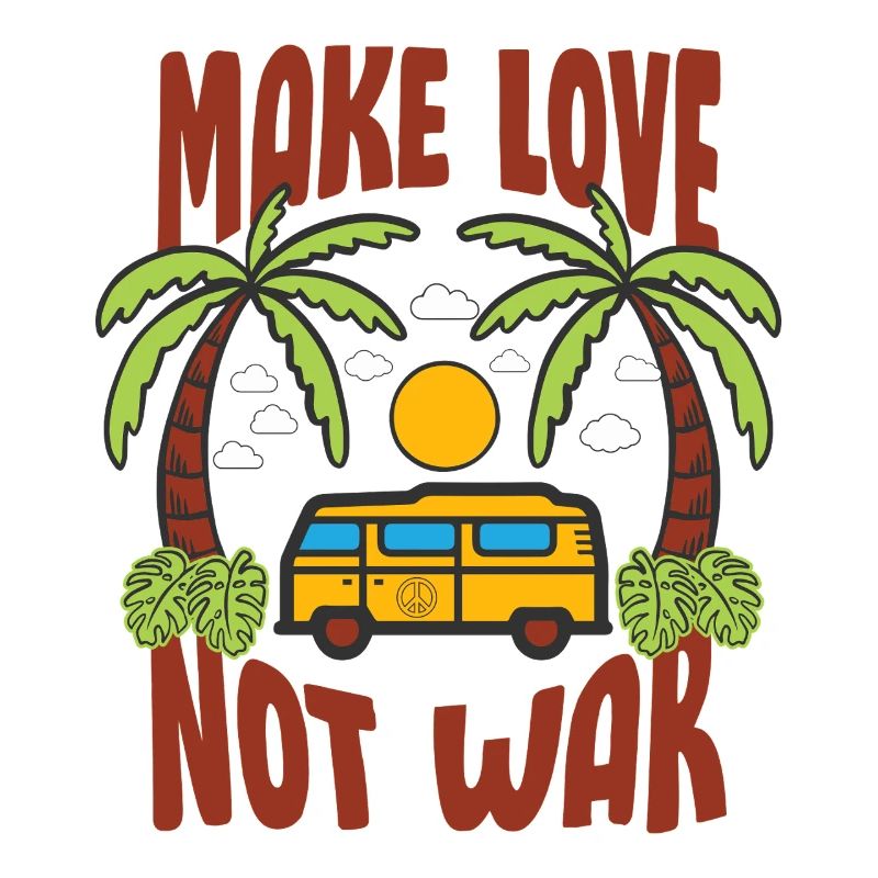 Make Love Not War Flower Power Hippie