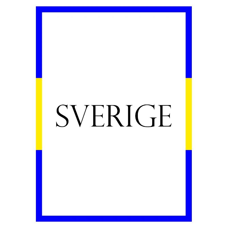 Suède Sverige, Lettrage de déclaration avec drapeau