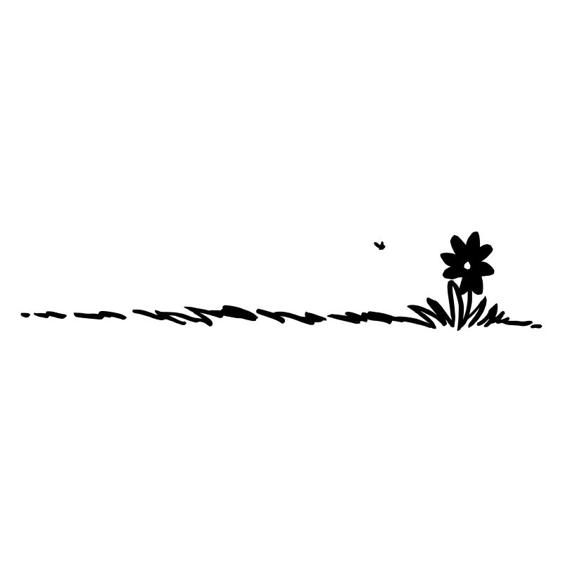 fleur de bande dessinée dans l'herbe avec des insectes