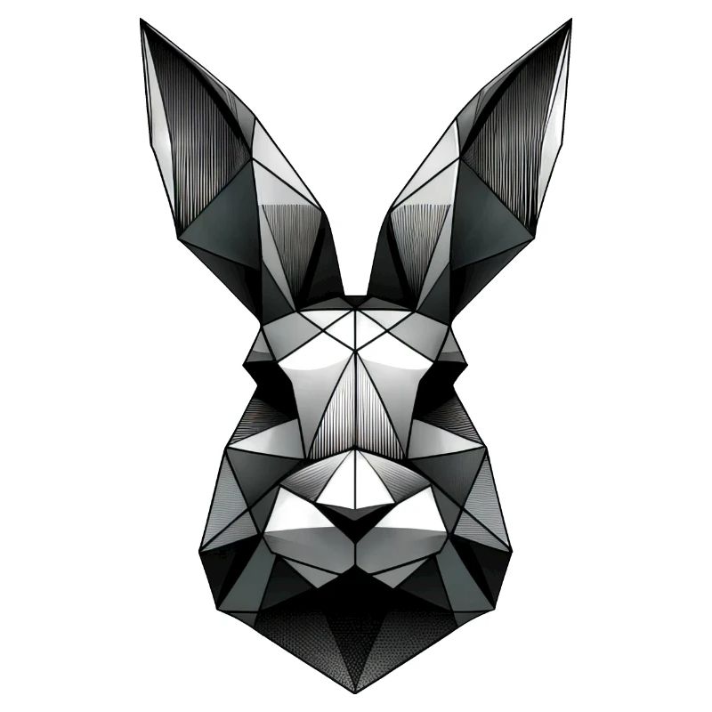 Conception géométrique de lapin polygone lapin