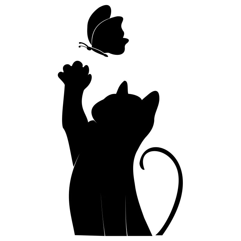 Cat with butterfly