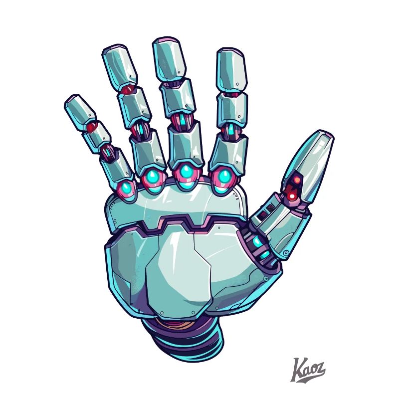Robotic hand with lights and cables – Cyborg