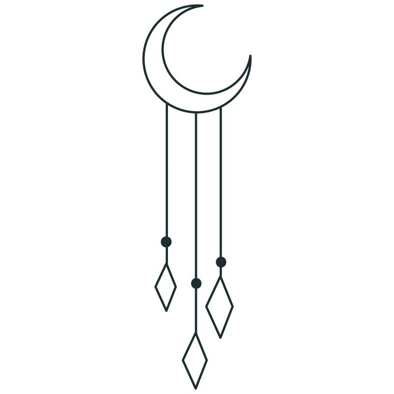 BOHO crescent moon with dangles