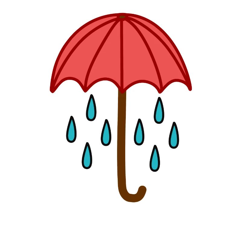 Raindrops under the umbrella