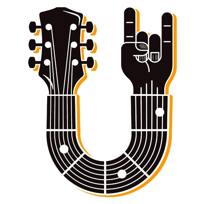 Conception audacieuse de signe de main de manche de guitare