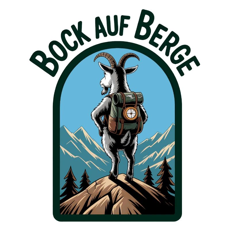 Mountain goat with backpack