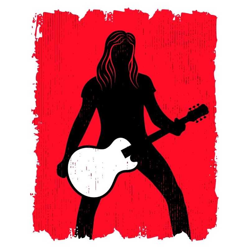 Affiche graffiti de la silhouette du guitariste