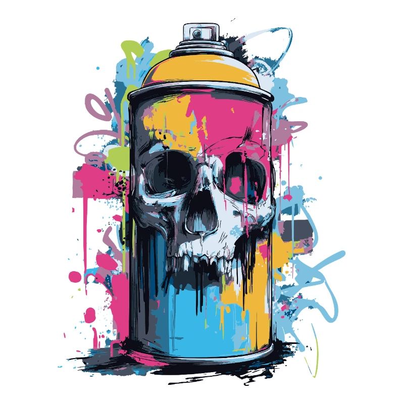 Spray à graffitis de crâne