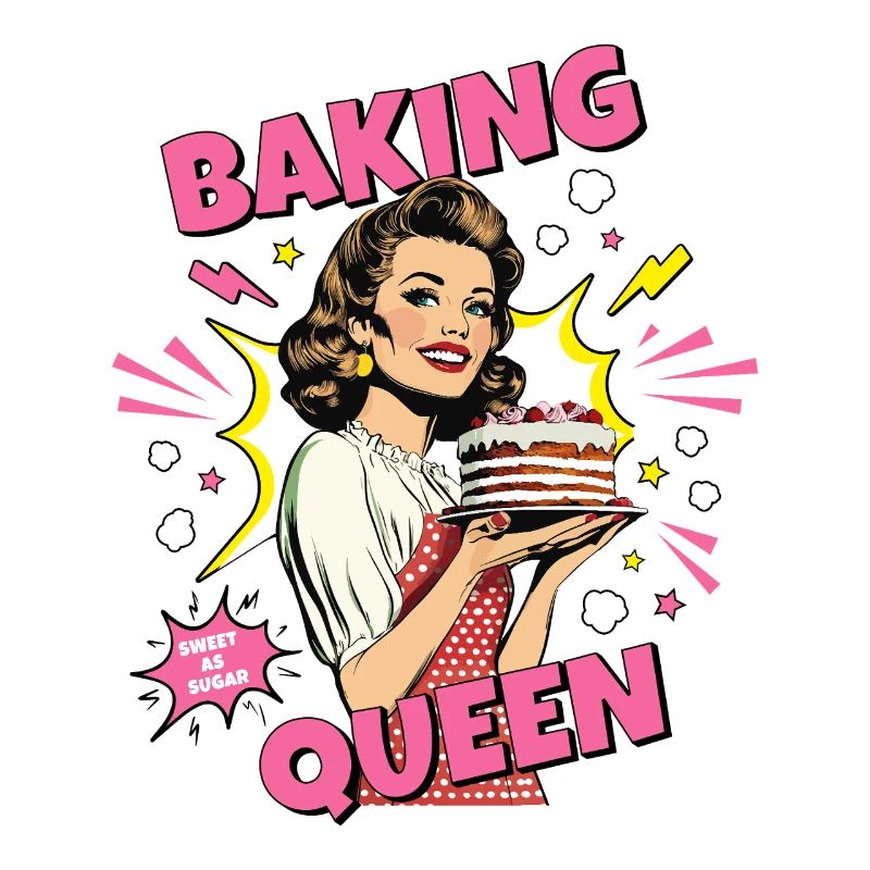 Cuisson Gâteau Cuisson Reine Cuisson Fée Boulanger Pop Art