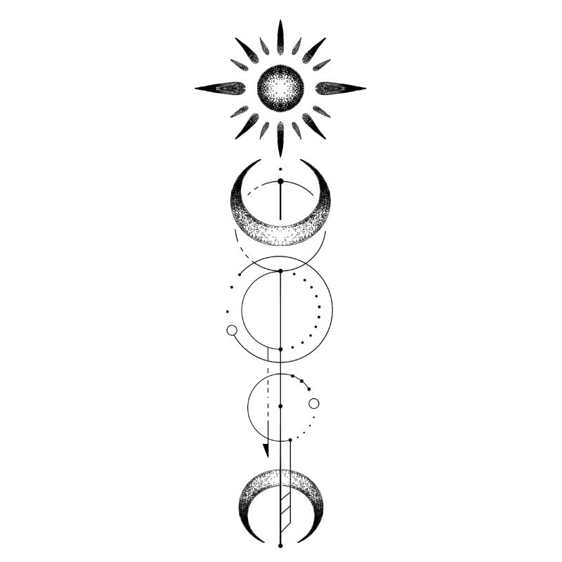 Geometric pattern moon sun