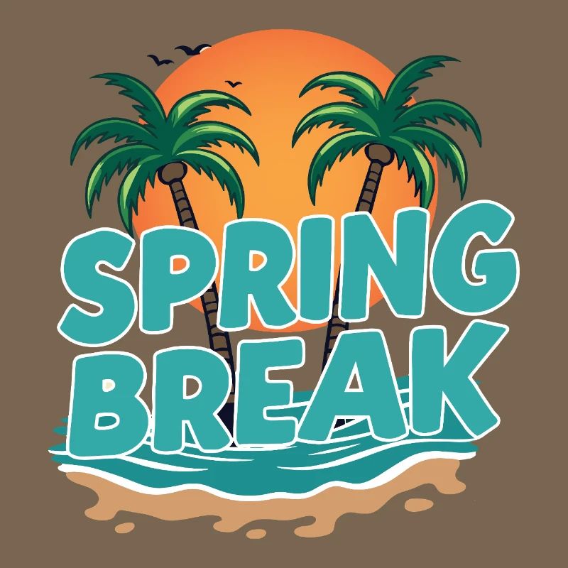 Spring Break Palm Trees Beach