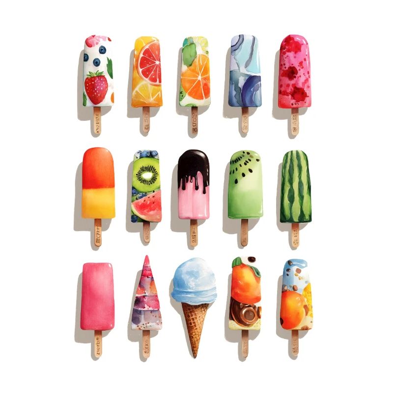 Saveurs de crème glacée colorées