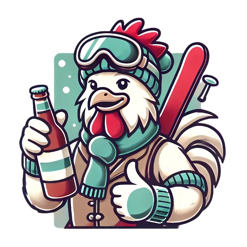 Ski Party Coq Pouces Vers le Haut Design