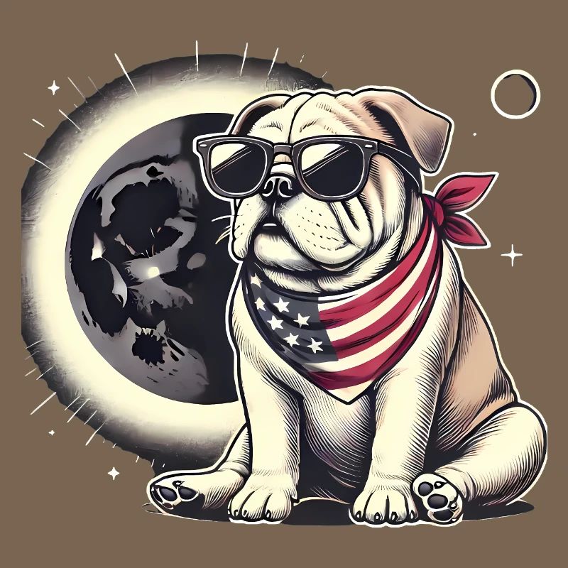 Éclipse solaire du bouledogue patriotique