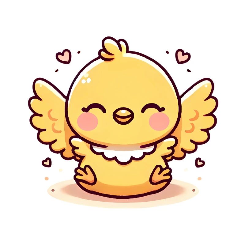 Happy Yellow Chick Cartoon Design