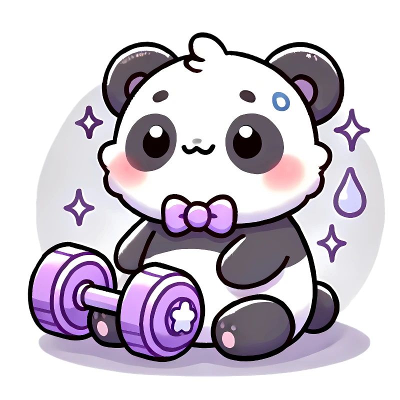 Gym Panda with Dumbbell Cartoon Design