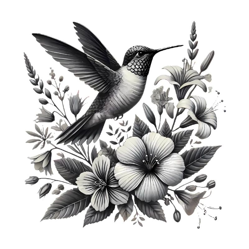 Colibri aux fleurs élégantes