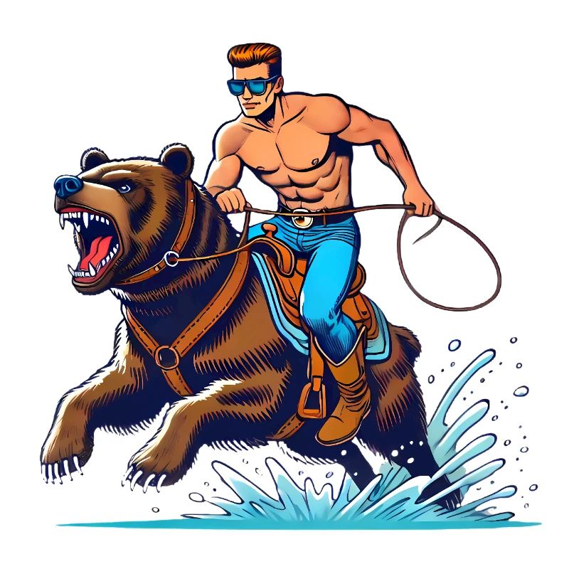 Bear Rider Adventure Cartoon Design