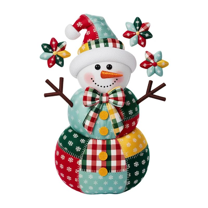 Patchwork Snowman Holiday Cheer