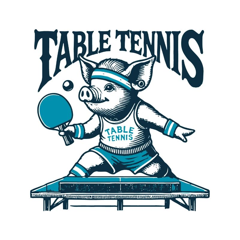 Drôle de ping-pong cochon style vintage