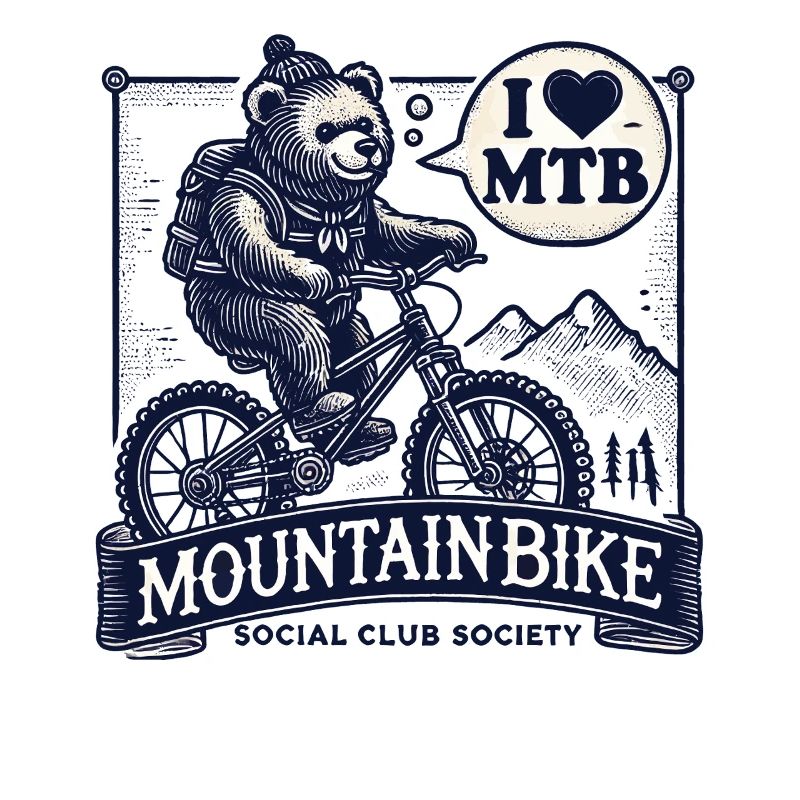 Bicycle Retro MTB Bear Bicycle Lover