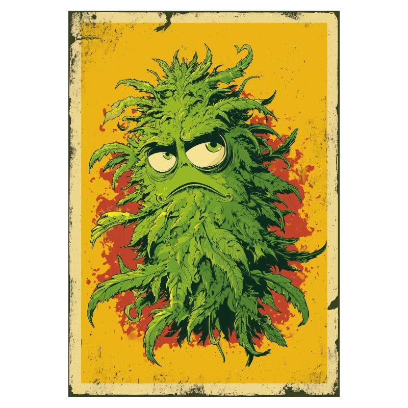 Grumpy Leaf Pop Art Cannabis