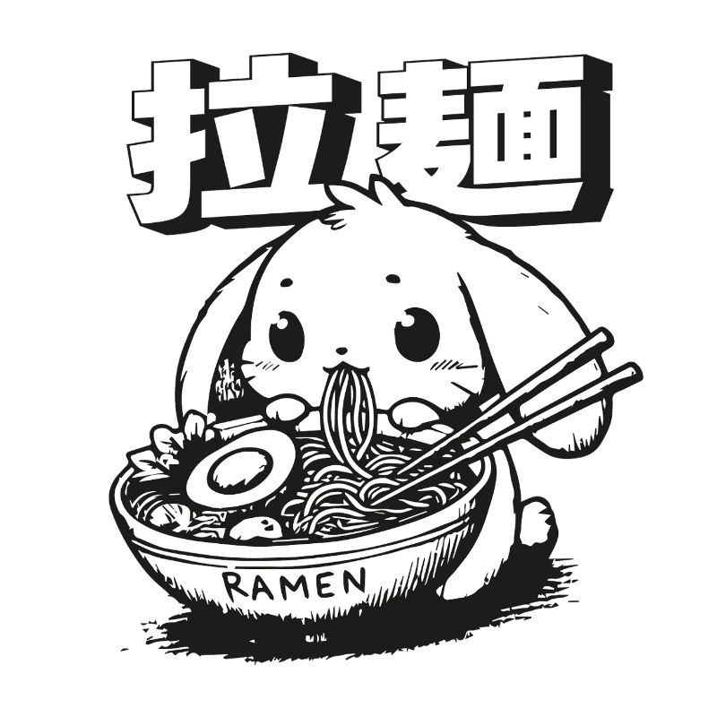 Cute Ramen Bunny Merch