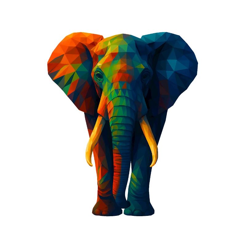 WPAP Style Animals - Elephant Portrait