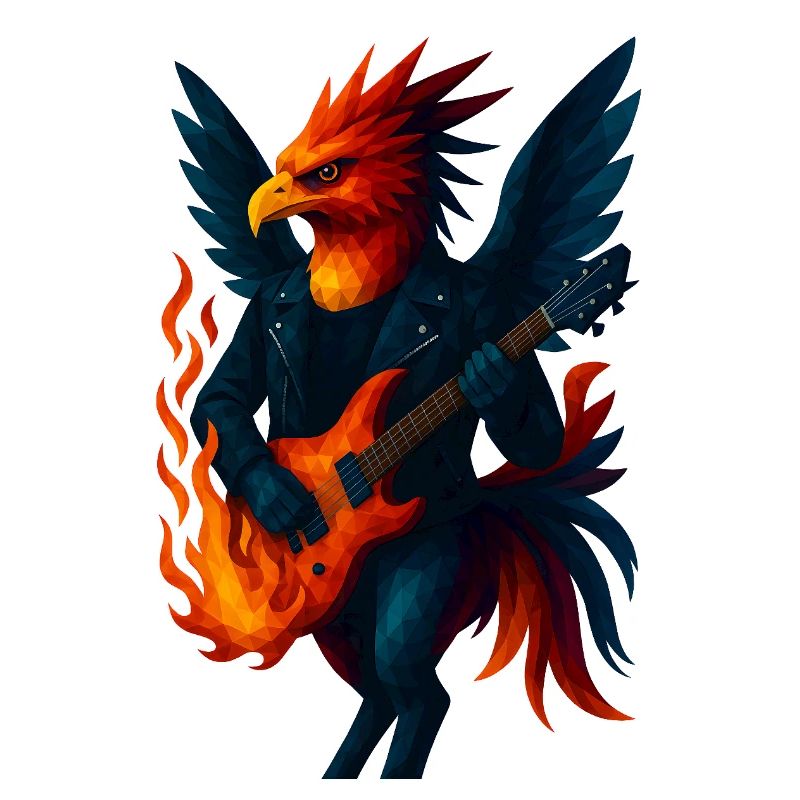 WPAP Style Animals - Guitariste Phoenix