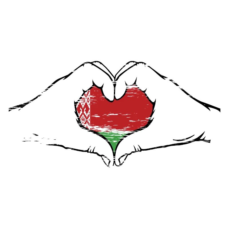 Drapeau de la Biélorussie forme de coeur utilisé