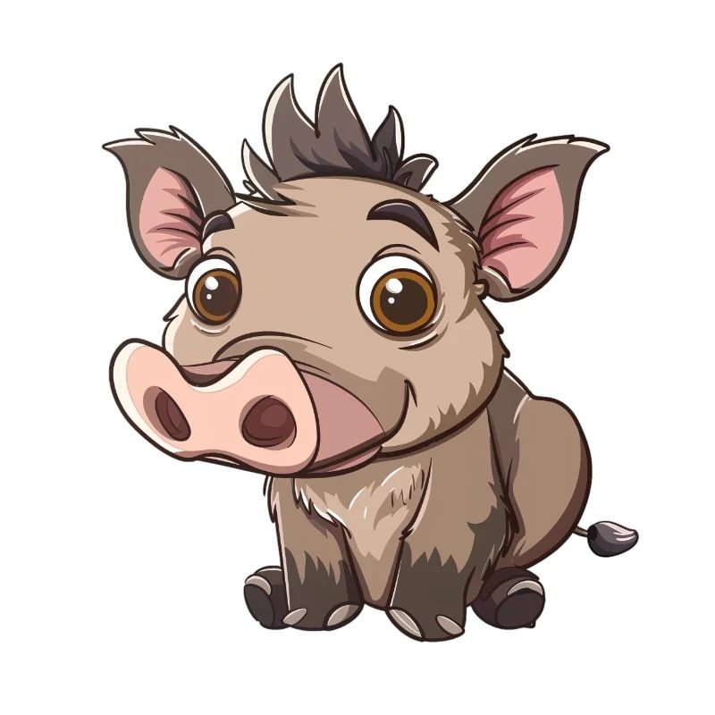 Look de dessin animé mignon Warthog