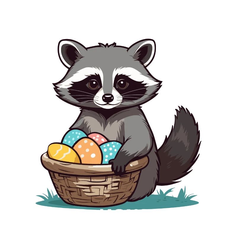 Funny raccoon Easter bunny Easter saying