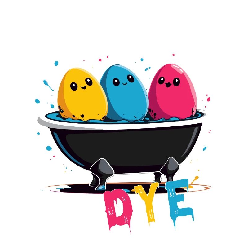 Egg Dyeing Saying Funny Colors for Easter